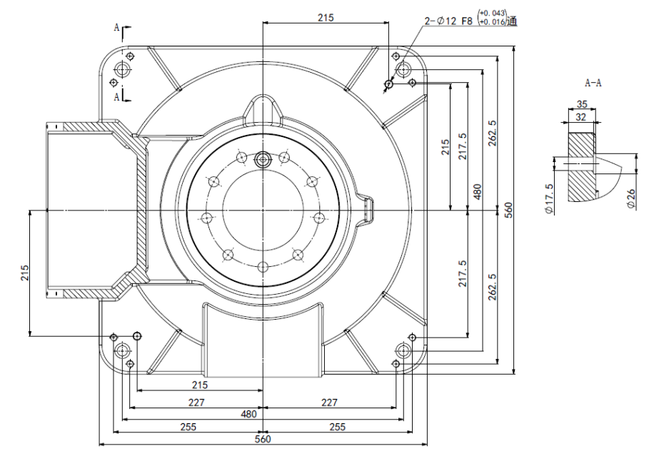 机械人底座装置尺寸图